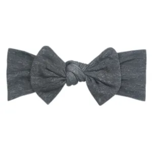 Knit Headband Bow - Slate