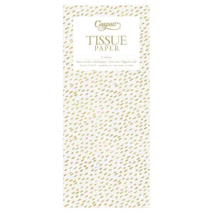 Little Dash Tissue Paper in White & Gold - 4 Sheets