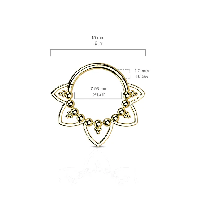 Mandala Filigree Septum Ring in 14K White Gold