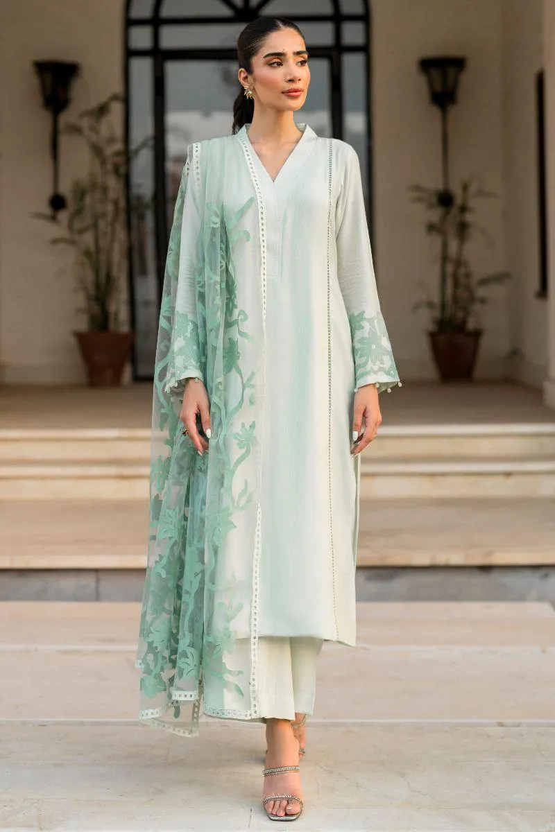 Natasha Kamal - Carmen - green applique - Cotton net lined with cotton silk - 3 Piece