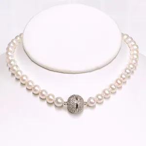 Necklace AGATHA - white pearls (N419)