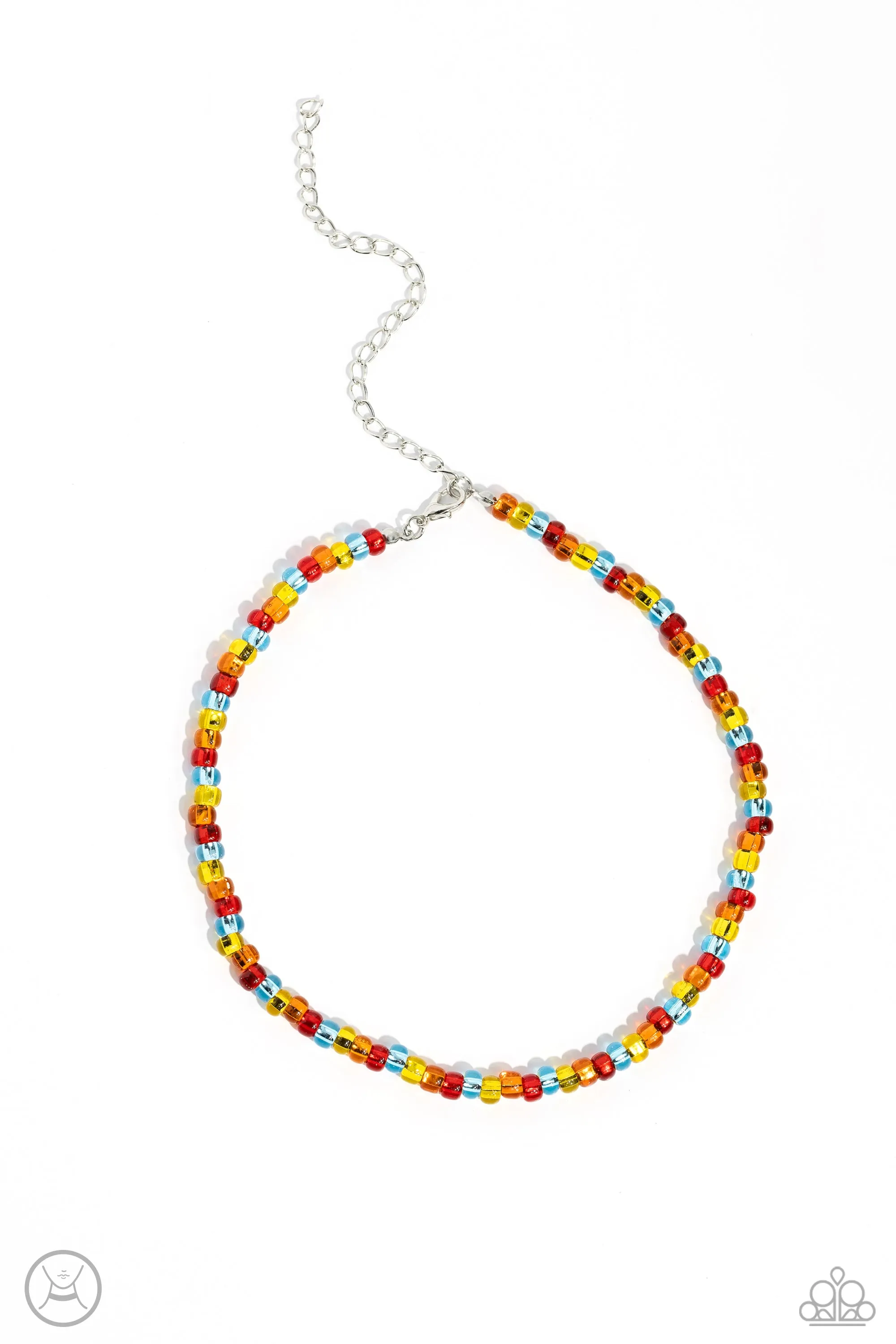 Necklaces Colorfully GLASSY - Red SET36