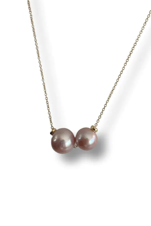 Paige Layne Natural Colored Fresh Water Pink Pearl Necklaces