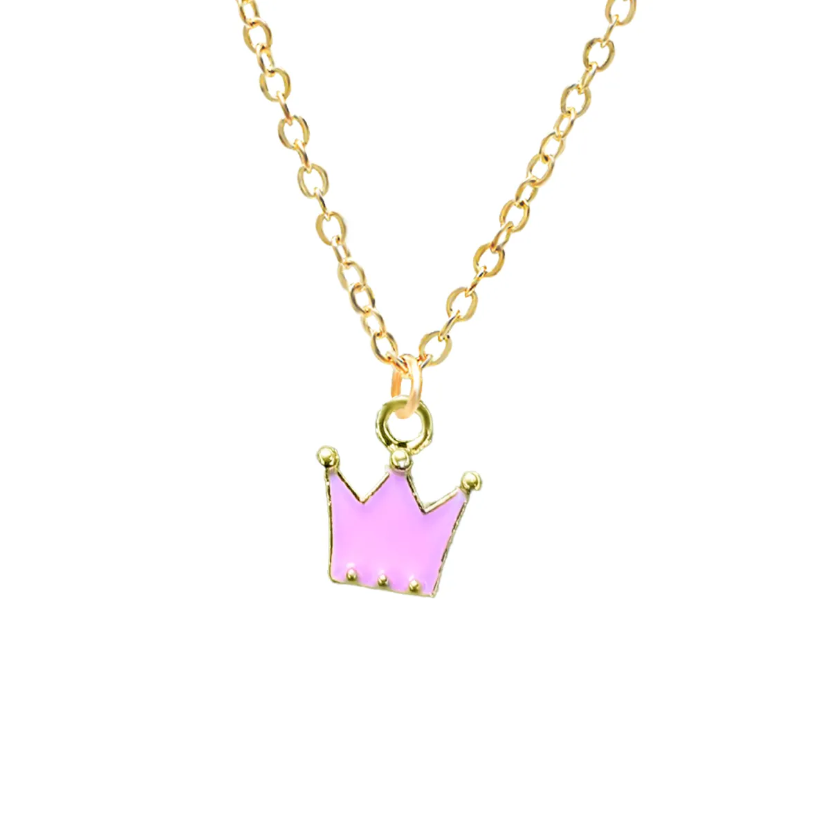 Rack Jack Y2K charm pendant necklace - Crown - Pink