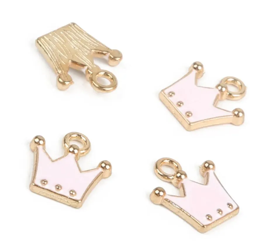 Rack Jack Y2K charm pendant necklace - Crown - Pink