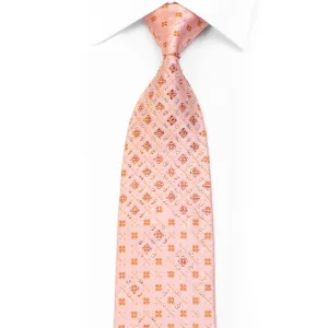 Renoma Rhinestone Silk Tie Golden Cartouche On Pink With Gold Sparkles