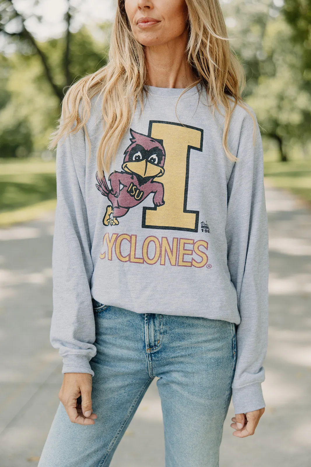 Retro Brand x Blond Genius - Iowa State ISU Cyclones Sweatshirt in Vintage Heather Grey