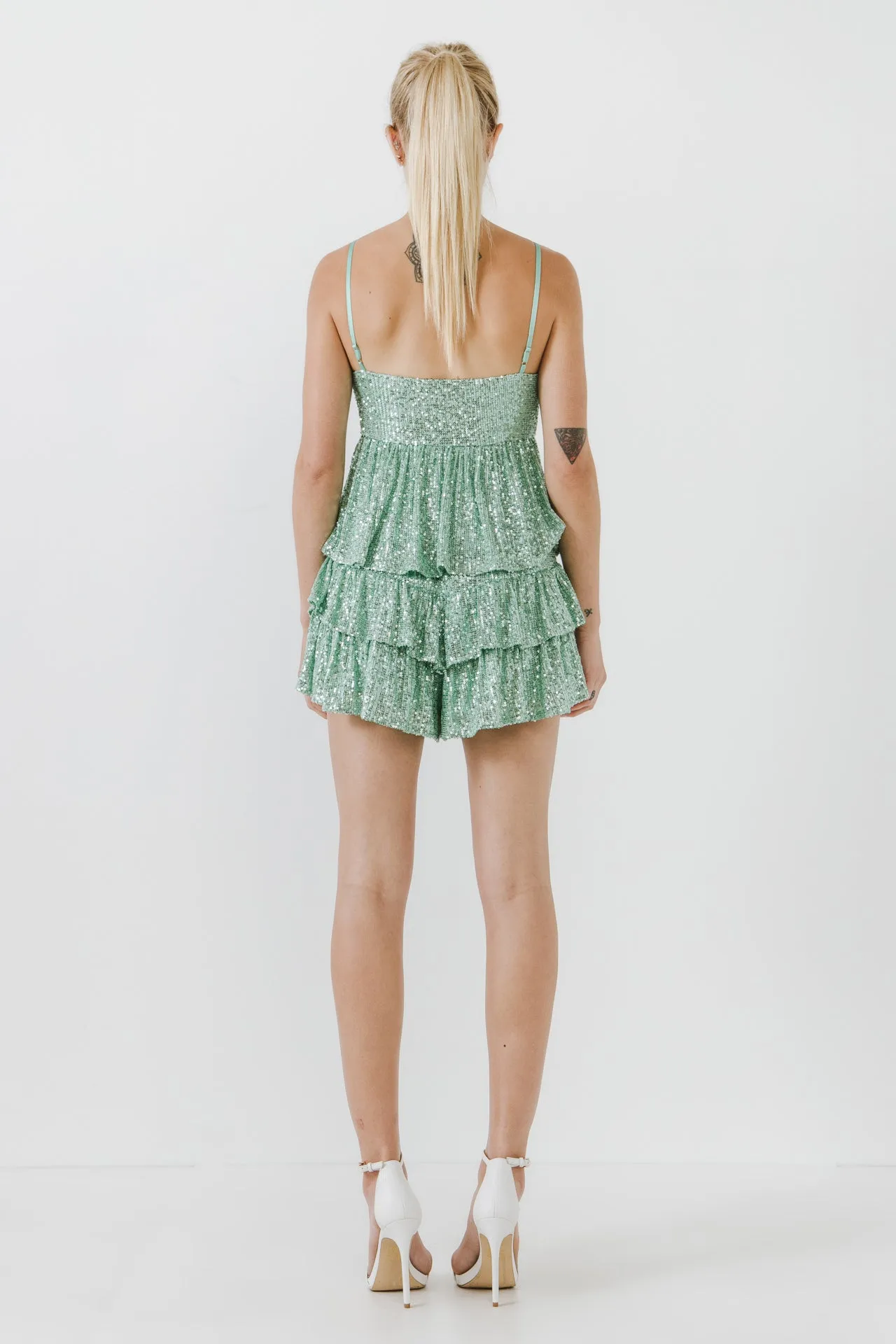 Sequins Ruffled Skorts