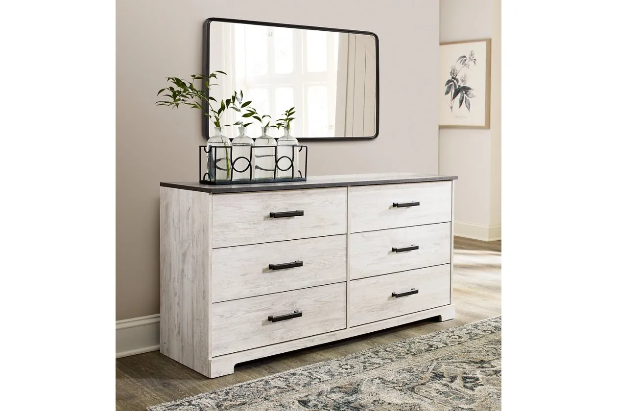 Shawburn Whitewash/Charcoal Gray Dresser