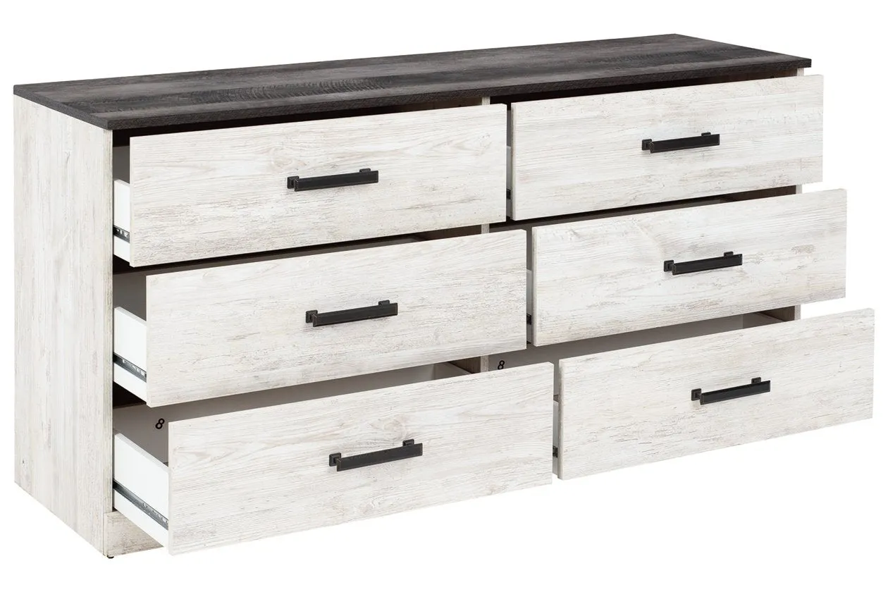 Shawburn Whitewash/Charcoal Gray Dresser