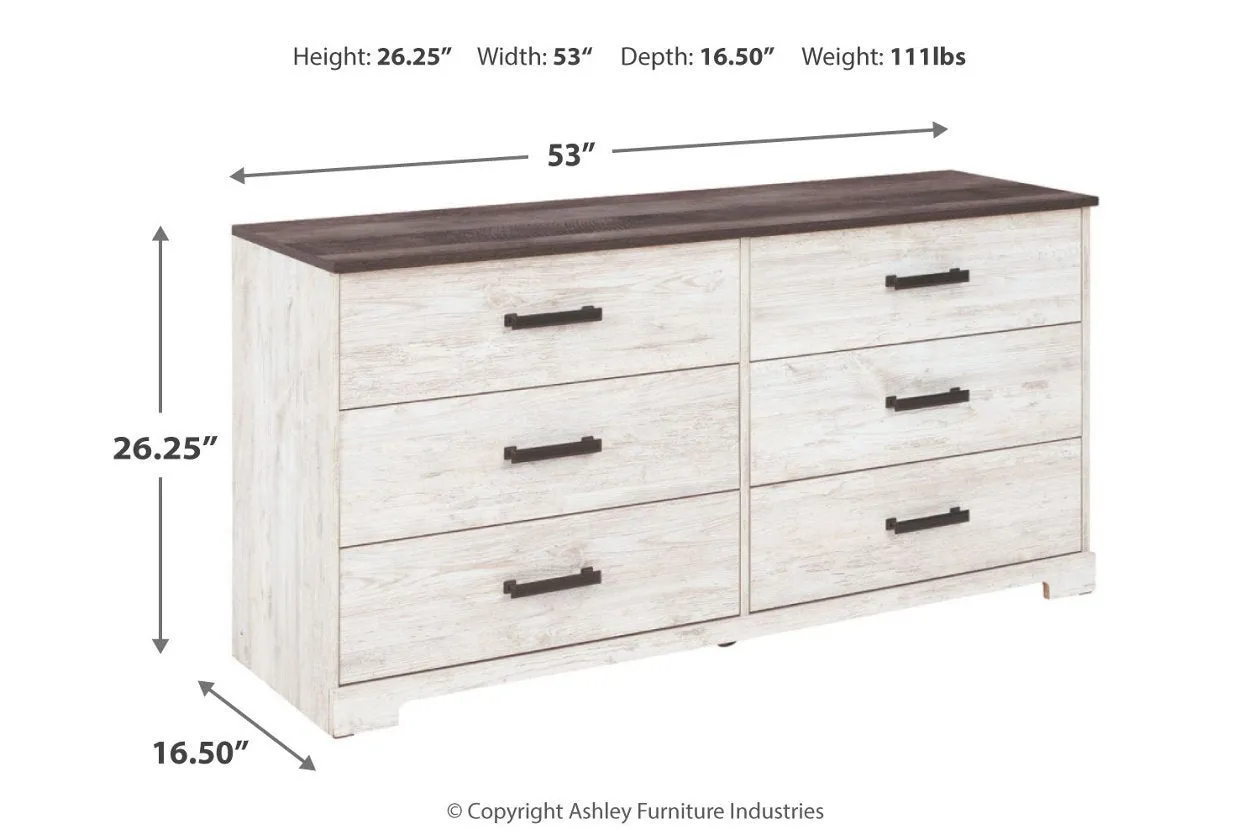 Shawburn Whitewash/Charcoal Gray Dresser