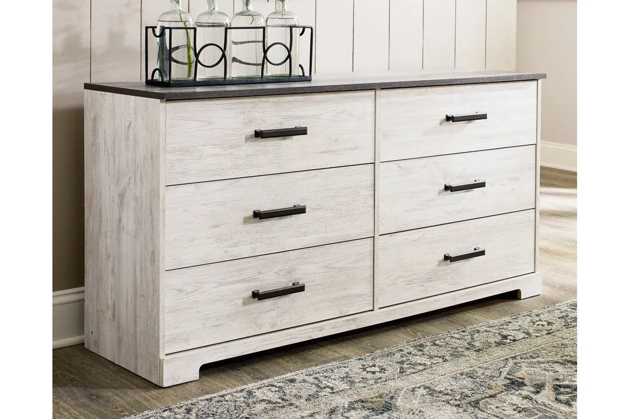 Shawburn Whitewash/Charcoal Gray Dresser