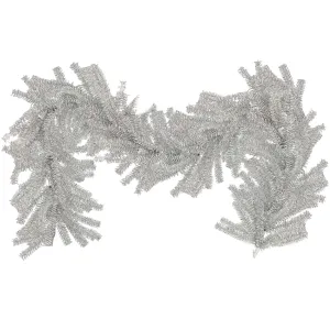 Silver 1in Brush Christmas Garland