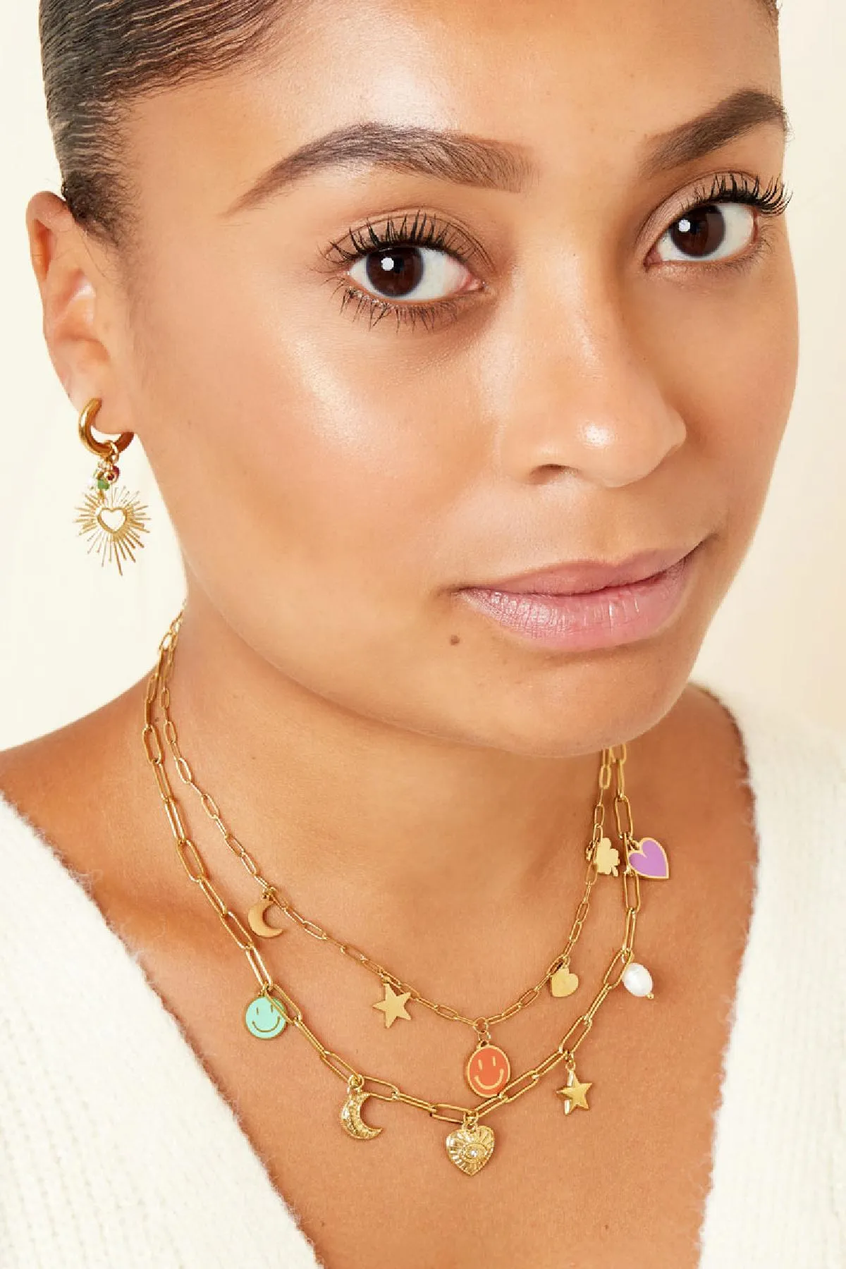 The Edit - Gold Tone 90's Charm Necklace