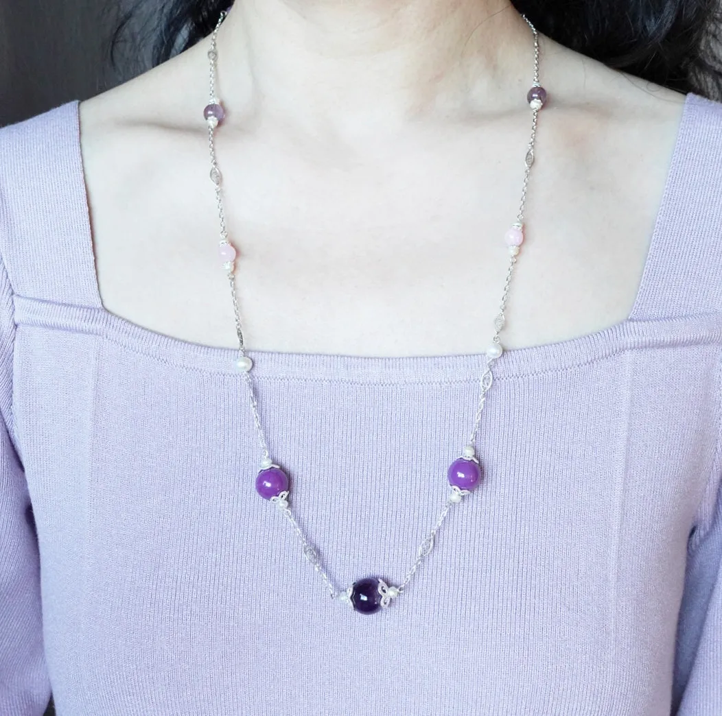 The Nine Purple Gemstone Necklace