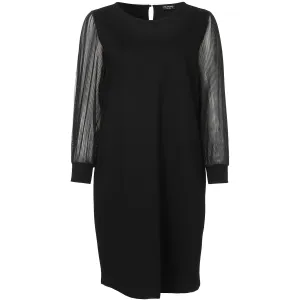 Via Appia Due Black Dress with Sheer Sleeves