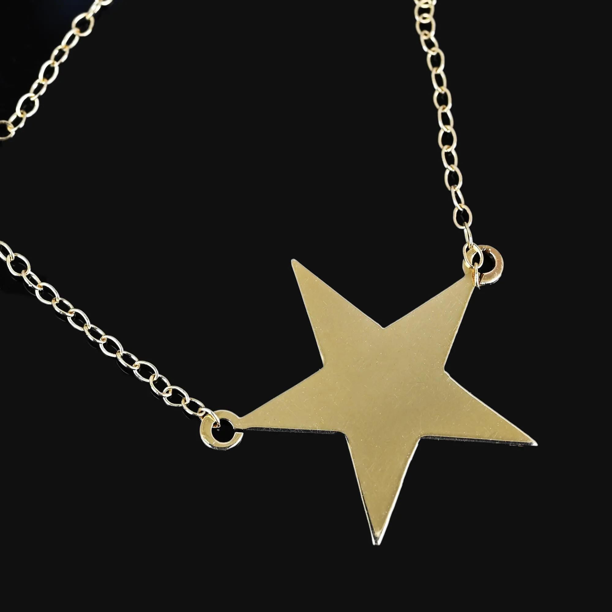 Vintage Contemporary 14K Gold Star Pendant Necklace