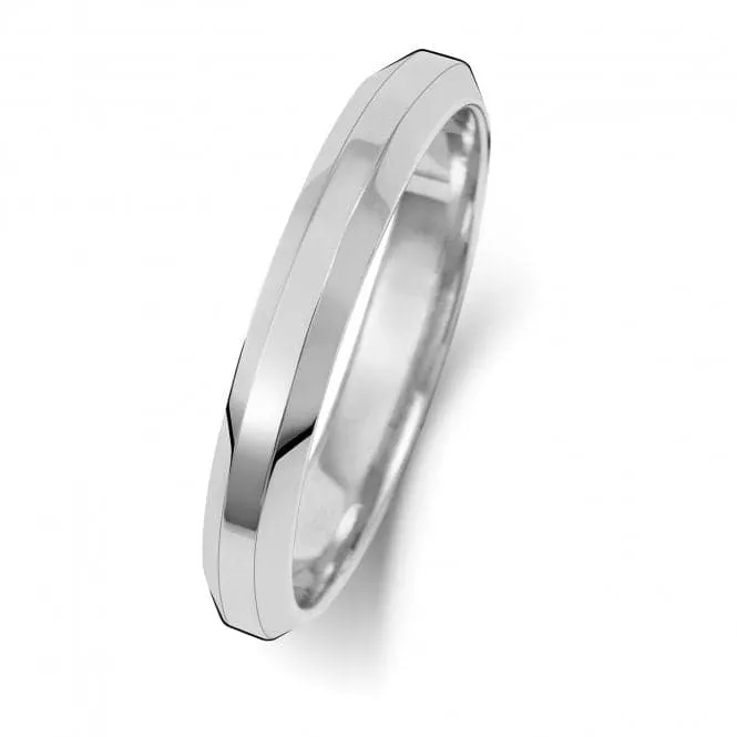 Wedding Band 18ct Wedding Bevelled Edge Ring WQ143WH