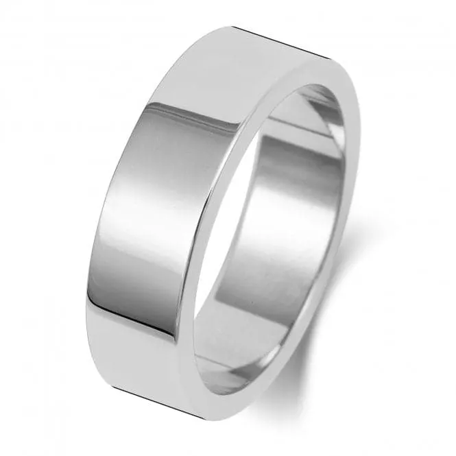 Wedding Band 18K Flat Flat 6 mm-1.25 Wedding  Ring WQ176WL