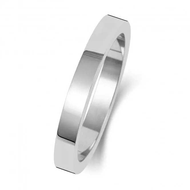 Wedding Band Platinum Flat Flat 2.5mm-1.4 Wedding  Ring WP172M