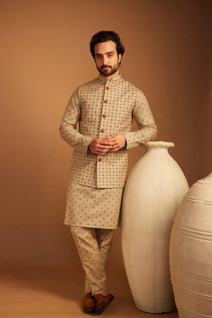 Zaitooni Bandi Kurta Set